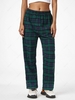 ZAFUL High Waist Plaid Preppy Wide Leg Pants L Deep green