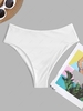 ZAFUL High Waisted High Leg Plain Bikini Bottom S White