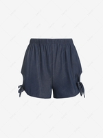 ZAFUL High Waisted Tie Side Cut Out Shorts S Deep blue
