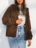 ZAFUL Hooded Faux Shearling Zip Up Pocket Teddy Coat Xl Deep coffee