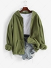 ZAFUL Hooded Fleece Front Pocket Jacket Xl Deep green