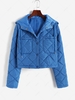 ZAFUL Hooded Quilted Pocket Coat L Blue