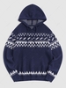 ZAFUL Hooded Tribal Jacquard Ethnic Aztec Printed Sweater Xl Deep blue