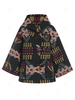 ZAFUL Hooded Tribal Jacquard Wool Blend Coat S Black