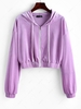 ZAFUL Hooded Velvet Zip Up Jacket Xl Purple