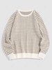ZAFUL Houndstooth Graphic Sweater Xxl White