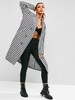 ZAFUL Houndstooth Long Coat M White