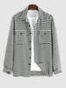 ZAFUL Houndstooth Pocket Tweed Shacket Xl Black