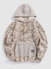 ZAFUL Irregular Geometric Pattern Fluffy Teddy Hoodie Xl Light coffee
