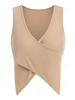 ZAFUL Irregular Ribbed Crossover Tank Top S Light coffee