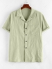 ZAFUL Jacquard Print Notched Collar Button Up Shirt Xl Light green
