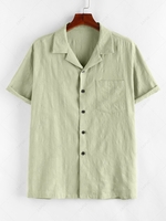 ZAFUL Jacquard Print Notched Collar Button Up Shirt Xl Light green