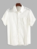 ZAFUL Jacquard Short Sleeve Casual Shirt S White