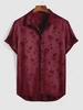 ZAFUL Jacquard Slick Short Sleeve Shirt Xxl Deep red
