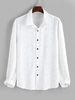 ZAFUL Jacquard Solid Color Long Sleeve Shirt Xl White
