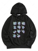 ZAFUL Japanese Print Casual Hoodie S Black