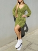 ZAFUL Jersey Belted Surplice Tulip Dress Xl Green