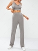 ZAFUL Jersey Cowl Front Top and Wide Leg Pants Set Xl Dark gray