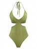 ZAFUL Jersey Cutout Twisted Halter Bodysuit Xl Green