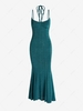 ZAFUL Jersey Halter Maxi Mermaid Dress S Green