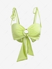 ZAFUL Jersey O Ring Tie Shoulder Crop Camisole S Light green