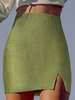 ZAFUL Jersey Slit Mini Skirt Xl Light green