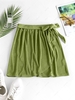 ZAFUL Jersey Tie Side Mini Skirt Xl Green
