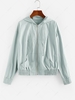 ZAFUL Kangaroo Pocket Hooded Zip Up Jacket S Blue gray