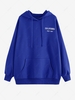 ZAFUL Kangaroo Pocket Letter Print Oversized Hoodie M Blue