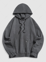 ZAFUL Kangaroo Pocket Textured Quilted Hoodie Xxl Gray