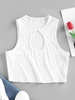 ZAFUL Keyhole Crop Tank Top Xl White