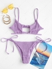 ZAFUL Keyhole Smocked String Bikini L Purple