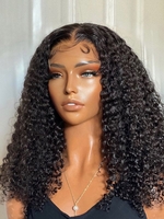 zaful Kinky Curly Lace Front Shoulder-length Human Hair Wig