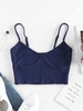 ZAFUL Knitted Cupped Crop Camisole Xl Light blue