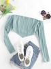 ZAFUL Knitted Off Shoulder Bandana Top Xl Light blue