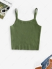 ZAFUL Knitted Slim Tank Top L Deep green
