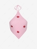 ZAFUL Knitted Strawberry Embroidered Bandana Top M Light pink