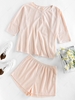 ZAFUL Knitted Two Piece Set S Antique white