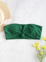 ZAFUL Knot Hem Bandeau Bikini Top S Medium sea green