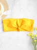 ZAFUL Knot Hem Bandeau Bikini Top S Rubber ducky yellow