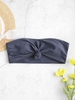 ZAFUL Knot Hem Bandeau Bikini Top S Slate gray