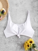ZAFUL Knotted Scoop Neck Pullover Bikini Top S White