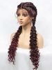 zaful Lace Front Braid Hair Long Synthetic Wig with Curly Bunches