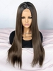 zaful Lace Front Brown Black Long Silky Straight Daily Wig