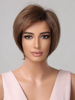zaful Lace Front Dark Brown Side Part Short Natural Straight Human Hair Wig