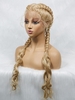 zaful Lace Front Golden Long Synthetic Wavy Wig with Bunches