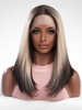 zaful Lace Front Gradient Color Medium Legnth Silky Straight Synthetic Wig