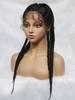 zaful Lace Front Long Braid Hair Synthetic Wig with Ponytail