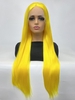zaful Lace Front Yellow Long Natural Straight Synthetic Wig