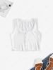 ZAFUL Lace Trim Lettuce Ribbed Crop Tank Top Xl White